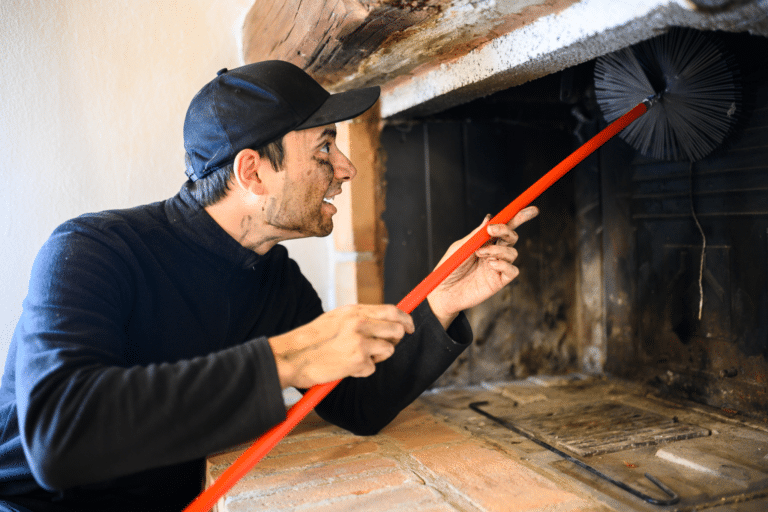 Cheminée dans une maison savoyarde à vendre à Samoëns